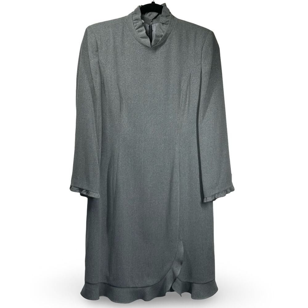 Luciano Choi Vintage Sheath Dress Size Large Elegant Designer Career‎ Ruffles
